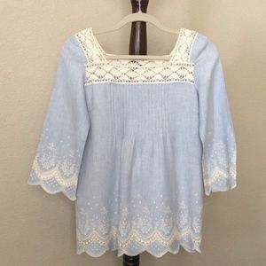 Sundance Sky Blue Lace Top